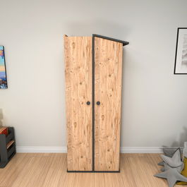 Dulap pentru haine, Arnetti, Valerin, 72x179.8x45.3 cm, PAL, Pin Atlantic / Antracit