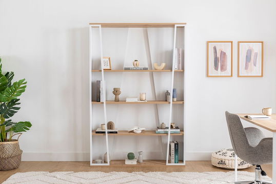 Corp biblioteca, Arnetti, Lissa Bookshelf, 123.6x32x179.6 cm, PAL, Safir / Anthtacit / Alb