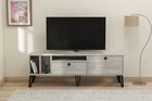 Comoda TV, Coraline, Aris, 150x53x35 cm, PAL, Gri/Alb