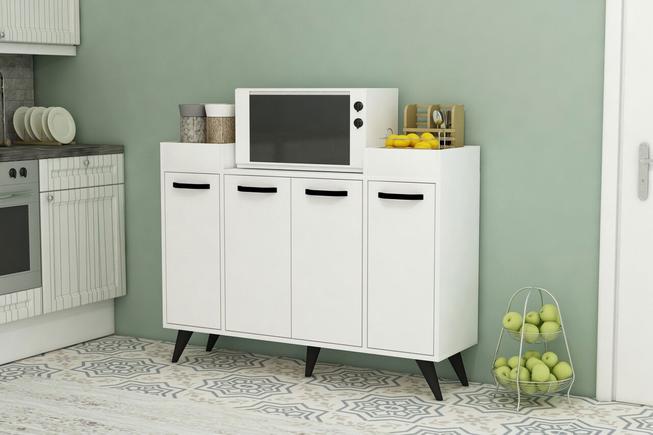 Dulap multifunctional, Coraline, Visar, 120x88.5x35 cm, PAL, Alb