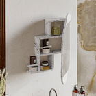 Dulap de baie, Decortie, Cloud Storage Bathroom Wall Mirror, 60x75x13 cm, PAL, Carrara