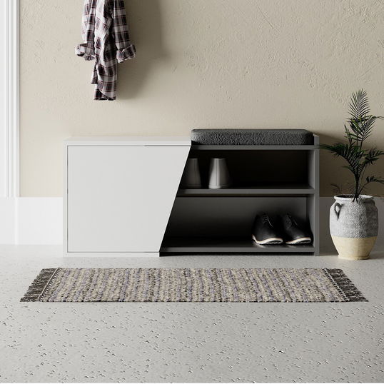 Pantofar, Decortie, Fiona Bench, 104.6x47.2x37.5 cm, PAL, Antracit/Alb