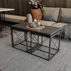 Set masuta de cafea, Kalune Design, Defne, PAL, Antracit / Negru