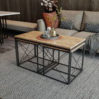 Set masuta de cafea, Kalune Design, Defne, PAL, Pin Atlantic / Negru
