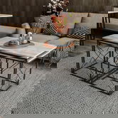 Set masuta de cafea, Kalune Design, Defne, PAL, Gri deschis / Negru