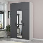 Dulap pentru haine, Minerva, Minar 235, 135x235x52 cm, PAL, Antracit/Alb