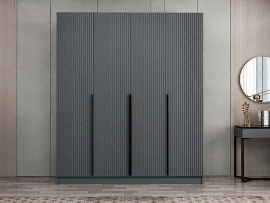 Dulap pentru haine, Minerva, Kale Plus, 180x210x52 cm, PAL, Antracit
