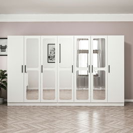 Dulap pentru haine, Minerva, Kale, 315x190x52 cm, PAL, Alb