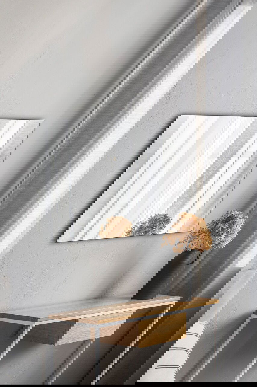 Oglinda decorativa, Mirrorland, Rectangular, Oglindă indestructibilă cu obturator, Argintiu