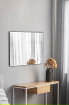 Oglinda decorativa, Mirrorland, Rectangular, Oglindă indestructibilă cu obturator, Argintiu