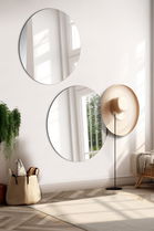 Oglinda decorativa, Mirrorland, Round, Oglindă indestructibilă cu obturator, Argintiu