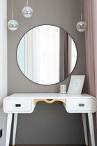 Oglinda decorativa, Mirrorland, Round, Oglindă indestructibilă cu obturator, Argintiu
