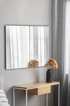 Oglinda decorativa, Mirrorland, Rectangular, Oglindă indestructibilă cu obturator, Argintiu
