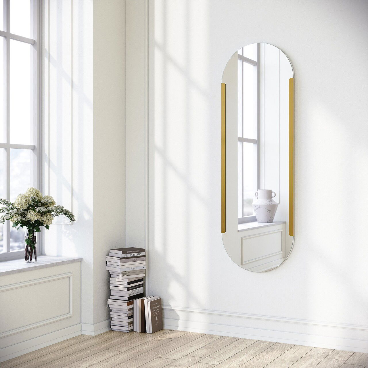 Oglinda decorativa, Neostill, Caprice, 50x150 cm, Metal, Auriu