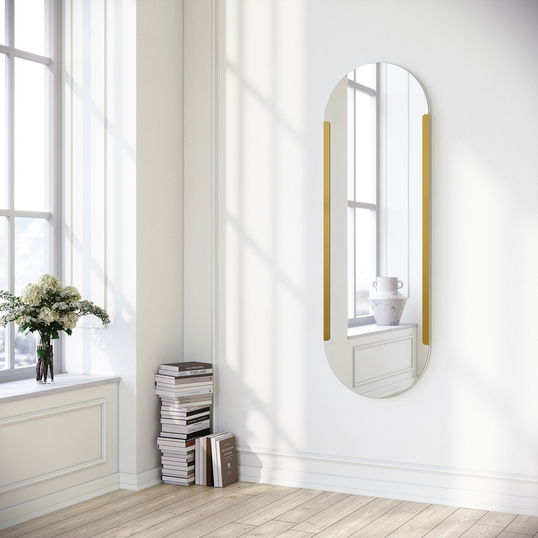 Oglinda decorativa, Neostill, Caprice, 50x150 cm, Metal, Auriu