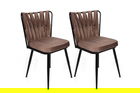 Set de scaune, Nmobb, Kuşaklı-233 V2, Metal, Maro deschis / Negru