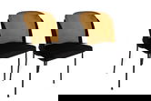 Set de scaune, Nmobb, Dore-142 V2, Metal, Mustar / Negru
