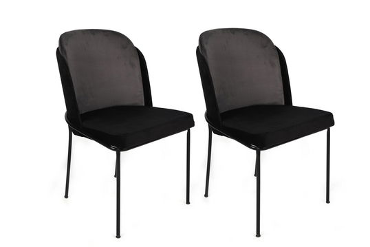 Set de scaune, Nmobb, Dore-150 V2, Metal, Gri/Negru