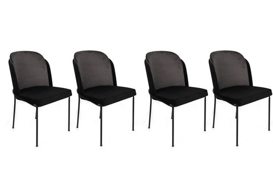 Set de scaune, Nmobb, Dore-150 V4, Metal, Gri/Negru