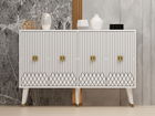 Consola, Odessa, Carbın, 120x80x30 cm, PAL, Alb/Auriu