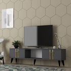 Comoda TV, Olivia, Asel, 150x44.6x29.6 cm, PAL , Antracit / Aur