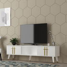 Comoda TV, Olivia, Asel, 150x44.6x29.6 cm, PAL , Alb/Auriu