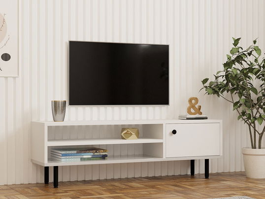 Comoda TV, Puqa Design, Avila, 120x38x30 cm, PAL , Alb