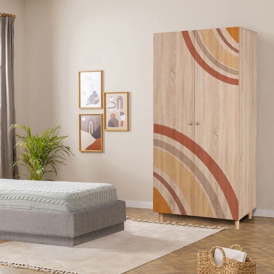 Dulap pentru haine, Vella, Lidya 2 -978, 90x192x52 cm, PAL, Sonomo