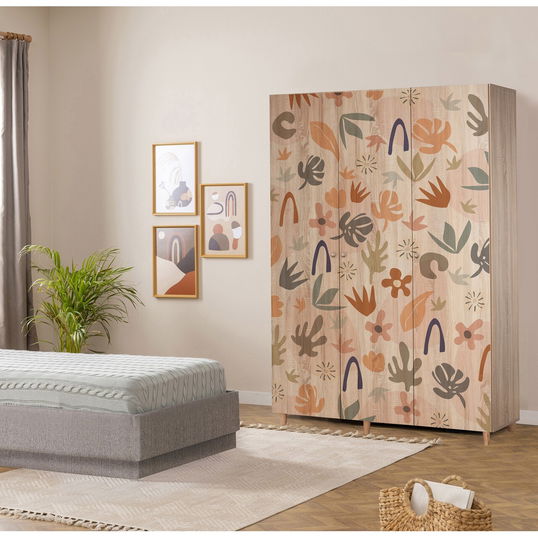Dulap pentru haine, Vella, Lena 3 -906, 135x192x52 cm, PAL, Sonomo