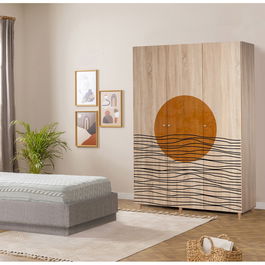 Dulap pentru haine, Vella, Lena 3 -974, 135x192x52 cm, PAL, Sonomo