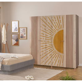 Dulap pentru haine, Vella, Loni 4 -971, 180x192x52 cm, PAL, Sonomo