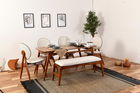 Set Masa si Scaune, Vow Chair, Touch (4S-1B), Lemn de carpen, Maro/Crem