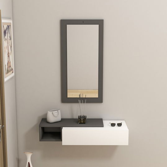 Bufet, Arnetti, Vien, 82x15.8x29.6 cm, PAL, Antracit/Alb