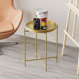 Masuta de cafea, Cerritos, Shb-007-A, 46x56x46 cm, Metal, Auriu