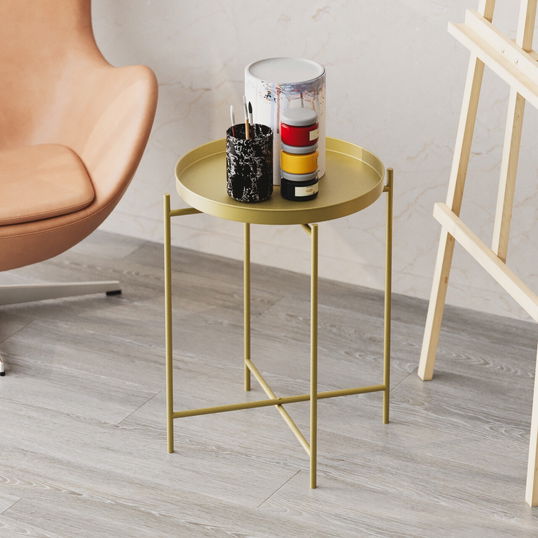 Masuta de cafea, Cerritos, Shb-007-A, 46x56x46 cm, Metal, Auriu