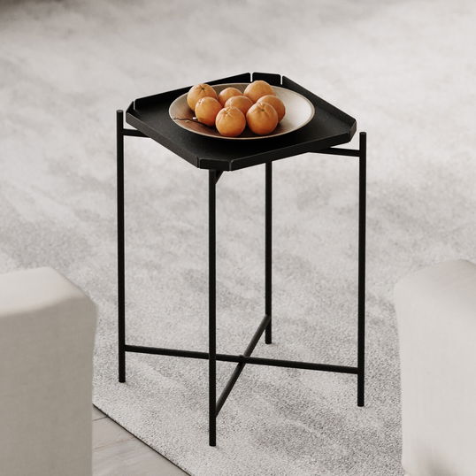 Masuta de cafea, Cerritos, Shb-008, 46x56x46 cm, Metal, Negru
