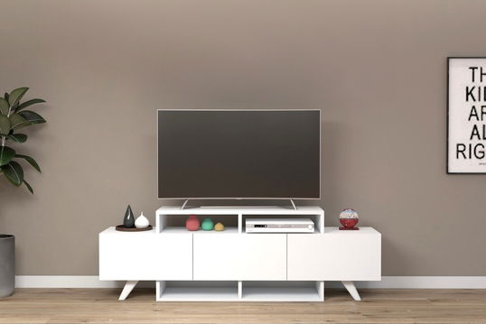 Comoda TV, Coraline, Alwin Alt, 150x49x31.6 cm, PAL, Alb