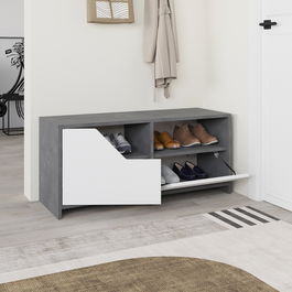 Pantofar, Decortie, Nexus Shoe Cabinet, 105x47x37 cm, PAL, Gri/Alb