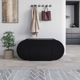 Pantofar, Decortie, Pozy Shoe Bench, 110x50x40.4 cm, PAL, Negru