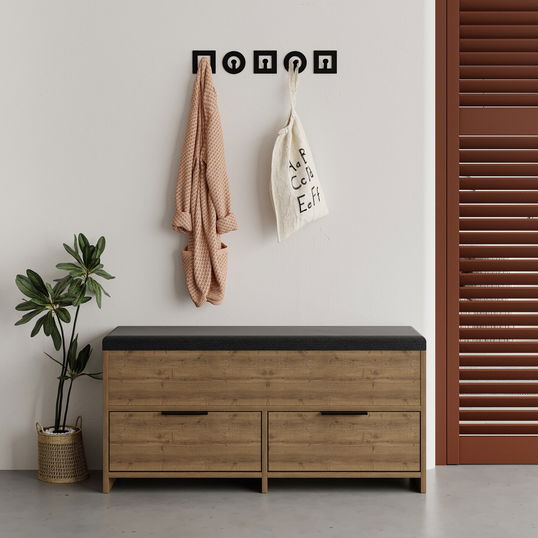 Pantofar, Decortie, Cove Shoe Bench, 106x50x34 cm, PAL, Maro