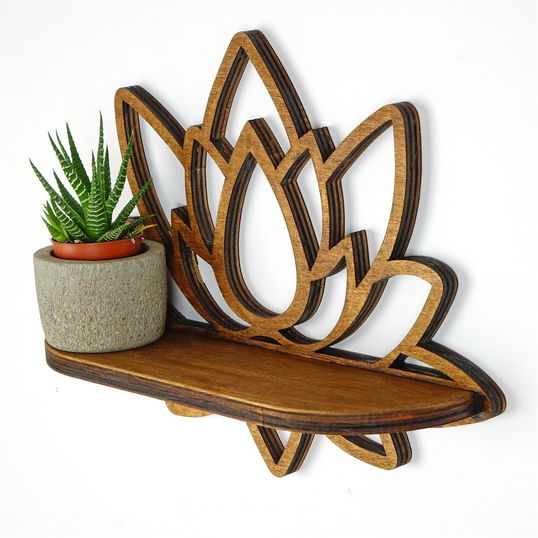 Raft de perete, Evila Originals, Raf264, 33x26x10 cm, Placaj, Maro