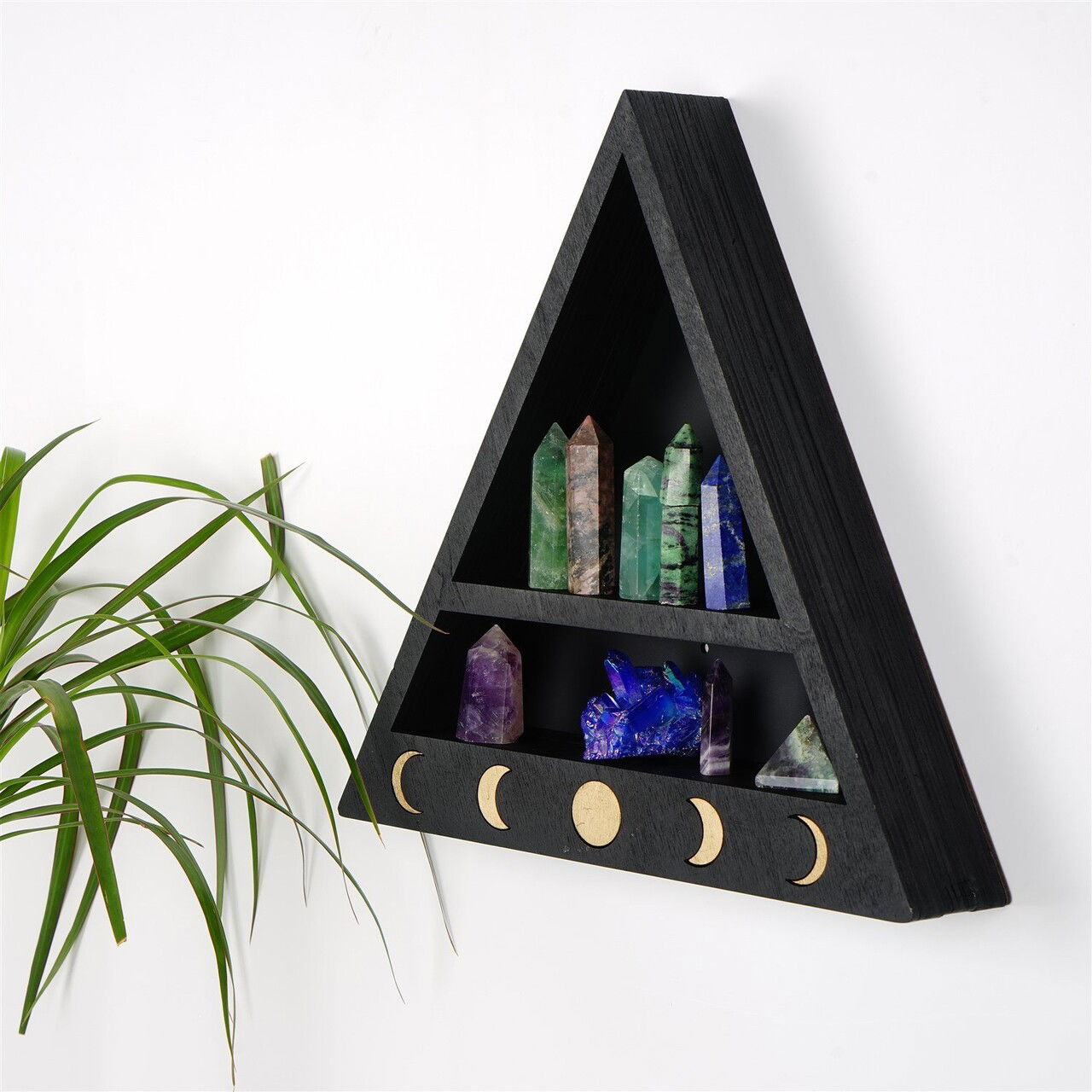 Raft de perete, Evila Originals, Cry001-S, 30x30x6 cm, Lemn masiv, Negru