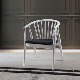 Scaun, Fairfax, Albero50, 55x77x47 cm, Lemn masiv , Alb/Negru