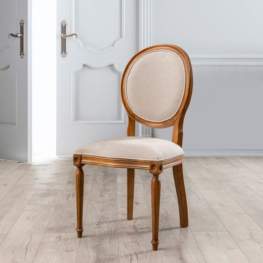 Scaun, Fairfax, Albero42, 48x49x98 cm, Lemn masiv , Nuc / Bej