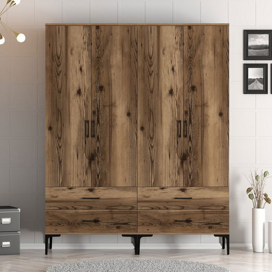 Dulap pentru haine, Hommy Craft, Kumsal TT, 160x47.5x201.4 cm, PAL, Maro