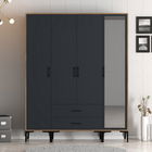 Dulap pentru haine, Hommy Craft, Kumsal STR, 160x47.5x201.4 cm, PAL, Nuc / Antracit