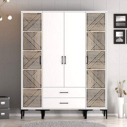 Dulap pentru haine, Hommy Craft, Kumsal PTP, 160x47.5x201.4 cm, PAL, Alb