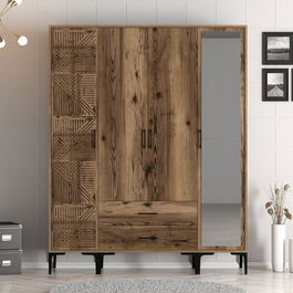 Dulap pentru haine, Hommy Craft, Kumsal PTR, 160x47.5x201.4 cm, PAL, Maro