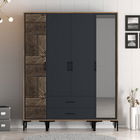 Dulap pentru haine, Hommy Craft, Kumsal PTR, 160x47.5x201.4 cm, PAL, Nuc / Antracit