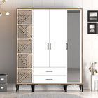 Dulap pentru haine, Hommy Craft, Kumsal PTR, 160x47.5x201.4 cm, PAL, Nuc/Alb